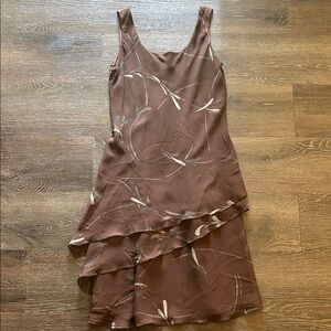 Spenser Jeremy 💯 SILK Brown Dress